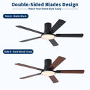 Flush Mount Ceiling Fans With LED Light And Remote Control, 5 Blades by HouseOfZazla