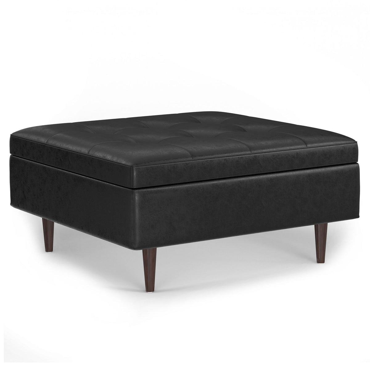 Shay - Large Square Coffee Table Storage Ottoman Mid-Century Style, photo 40 of 40