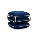 Monarch 19.5" Squared Upholstered Ottoman with Bullion Fringe