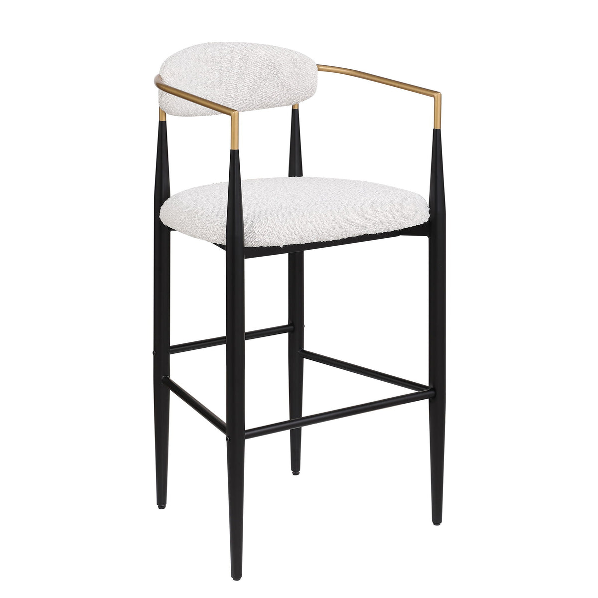 Upholstered Bar Stools With Backs for Kitchen Island (Set of 2) - Beige, photo 4 of 11