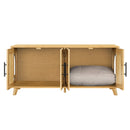 Myra Indoor Premium Rubber Wood Cat Cabinet with Plush Cushion by HouseOfZazla
