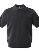 Button Detail Short Sleeve Knit Polo