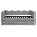 Gingham Daybed With USB Charging Port, Wave-Shaped Design by HouseOfZazla