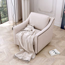 360 Degree Swivel Armchair, Skin Friendly Fabric, Ergonomic Design, Brass Nail Decorative Armchair by Unique Piece Furniture