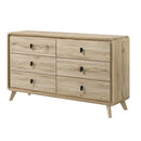 Dresser, 6 Drawers Storage - Beige by HouseOfZazla
