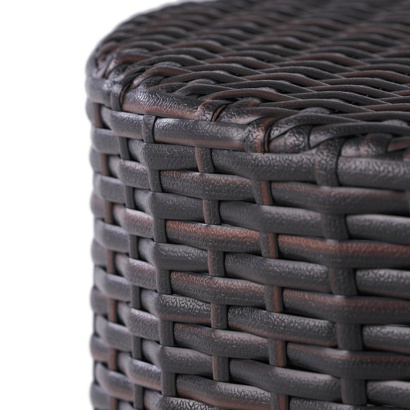 Kingstown RD Barrel Side Table, Outdoor Wicker End Table, photo 4 of 8