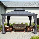 11x13FT Outdoor Gazebo with Galvanized Steel Double Roof by HouseOfZazla