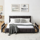 Modern Platform Bed Frame With Thick Fabric by Unique Piece Furniture