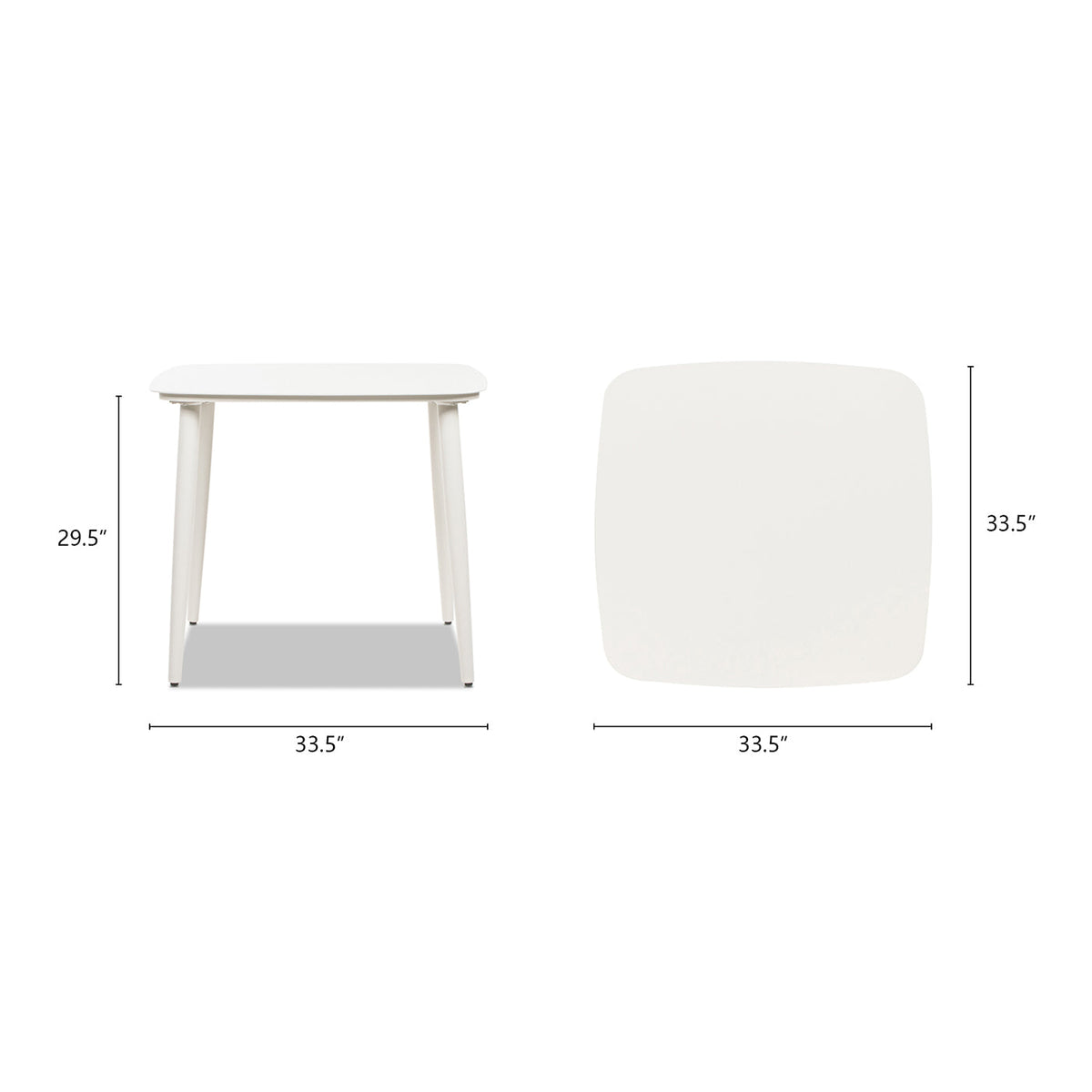 Santorini 33.5" Square Outdoor Patio Table, photo 9 of 10