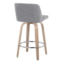 Toriano - Modern Design Fixed Height Counter Stool With Swivel With Round Footrest (Set of 2) by HouseOfZazla