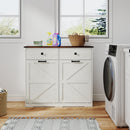 Double Tilt Out Trash Cabinet With Hideaway Drawer And Barn Door Style by HouseOfZazla