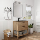 30 Inch Bathroom Vanity Plywood With 2 Drawers (BMO-BL9075BK)