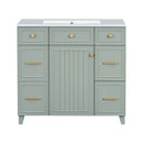 Bathroom Vanity With Ceramic Sink, Soft Close Doors, Adjustable Shelves