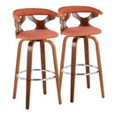 Gardenia - Mid Century Modern Fixed Height Barstool With Swivel With Round Footrest (Set of 2) by HouseOfZazla