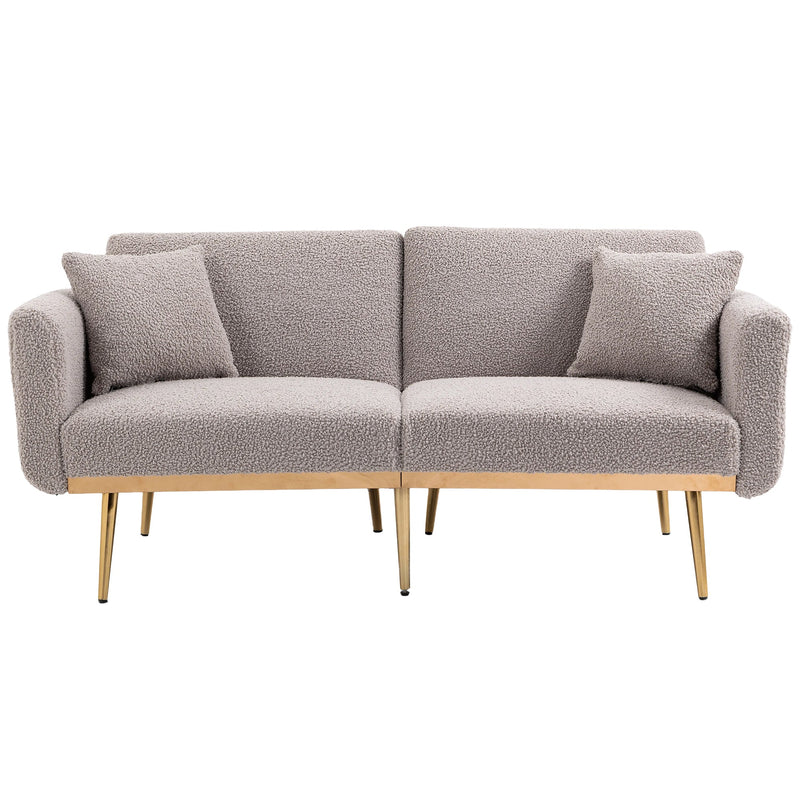 Walker Edison | Velvet Convertible Loveseat Sofa