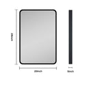 20x28 inch Black Metal Framed Wall mount or Recessed Bathroom Medicine Cabinet with Mirror