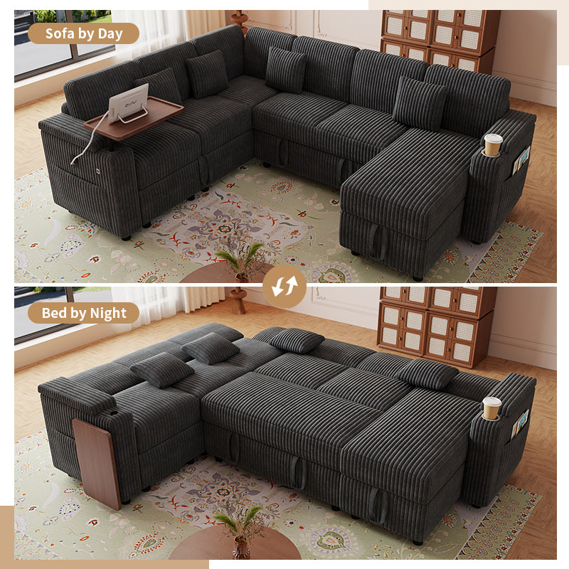 100-Inch Pull-Out Sofa with USB Ports and Cup Holder, photo 10 of 10