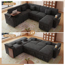 100-Inch Pull-Out Sofa with USB Ports and Cup Holder
