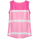 Women Tie-dye Sleeveless Tank Tops Summer Loose T Shirts Tops Button Down Shirts Vest Blouse Plus Size