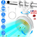 Portable Baby Stroller Fan Rechargeable Handheld Fan with Flexible Tripod Clip On Desktop Hanging Fan 3 Gear Speed 360¡ Tilt Head