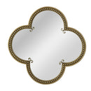 Quatrefoil Mirror with Large Beaded Metal Frame