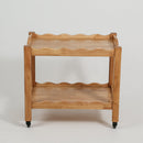 Solid Rubberwood Rolling Side Table