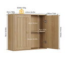 Wall Mounted Bathroom Cabinet With Double Doors And Vertical Grooved Design For Bathrooms - Oak