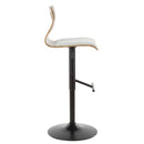 Folia - Mid Century Modern Adjustable Barstool With Swivel & Rounded T Footrest (Set of 2) by HouseOfZazla