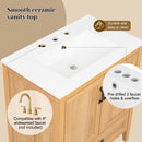 Elegant Fluted Bathroom Vanity With Sink, Soft Close Doors & Drawer by HouseOfZazla