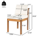 Acacia Wood Outdoor Dining Chair (Set of 2), Teak Finish Wood + by HouseOfZazla