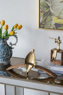 Rectangular Console Table With Elegant Floral Design And Mirrored - Silver Multi