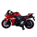Kids 12V Motorcycle With Training Wheels, Manual Throttle, And Lighting Wheels For Boys And Girls Ages 3-6 - Red
