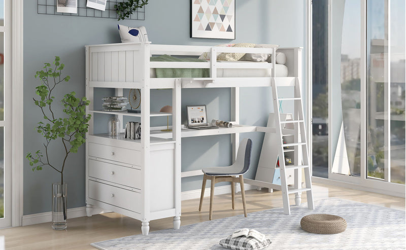Loft Bed With Drawers With Desk And Shelves, photo 8 of 17