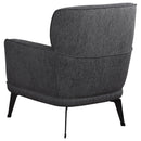 Andrea Upholstered Crescent Arm Accent Chair Grey