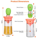 Oil Dispenser Bottle 2 In 1 Cooking Glass Olive Oil Dispenser Silicone Dropper with Silicone Brush Dropper Measuring Container for Kitchen Baking BBQ