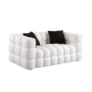 62.2length, 35.83" deepth, human body structure for USA people, marshmallow sofa,boucle sofa, White color,3 seater