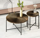 Radial - Pattern Coffee And End Table Set Waterproof Cover, Distressed Cylindrical Design (Set of 2) by Unique Piece Furniture