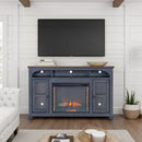 Fireplace TV Stand For TVs Up To 80" - Blue by HouseOfZazla