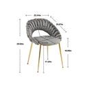 Accent Chairs Set of 2, Velvet Side Chairs with Gold Legs, Mid-Century Upholstered Dining Chairs for Living Room, Kitchen, Bedroom, Beauty Room