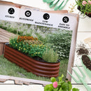 6.5' x 2' x 1.4' Galvanized Raised Garden Bed Kit, Outdoor Metal Elevated Planter Box with Safety Edging, Easy DIY Stock Tank for Growing Flowers, Herbs & Vegetables, Brown