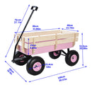 Outdoor All Terrain Garden Wagon with Wooden Railings and Pneumatic Tires by HouseOfZazla