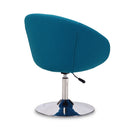 Modern Upholstered Swivel Lounge Chair With Base And Adjustable Height - Blue by HouseOfZazla