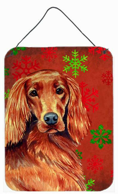 Irish Setter Red Snowflakes Holiday Christmas Wall or Door Hanging Prints