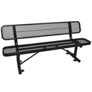6' Outdoor Steel Bench With Backrest by HouseOfZazla