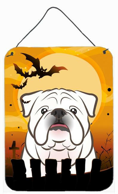 Halloween White English Bulldog  Wall or Door Hanging Prints BB1778DS1216