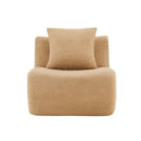 Armless Sofa With Pillow Teddy Fabric - Camel