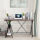 47.2"W X 18.9"D X 30.1"H Computer Desk with 2 layers - BROWN & BLACK