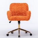 Office Chair, Artificial Rabbit Hair Home Office Chair With Metal Base, Adjustable Desk Chair Swivel Office Chair, Vanity Chair by Unique Piece Furniture