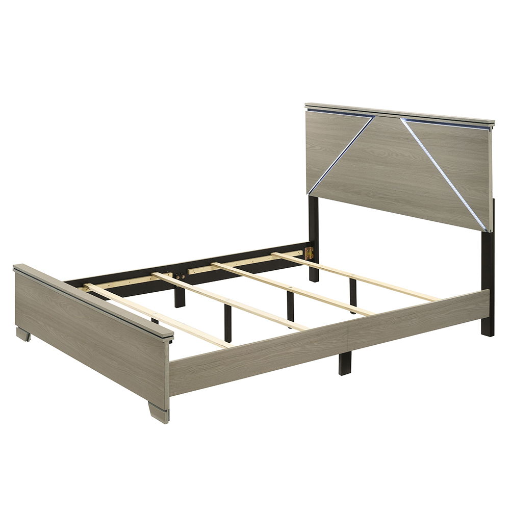 Joanna - Queen Bed With LED - Weathered Gray, photo 5 of 7