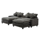 Modern Sectional Sofa With Removable Ottomans, USB Ports by HouseOfZazla